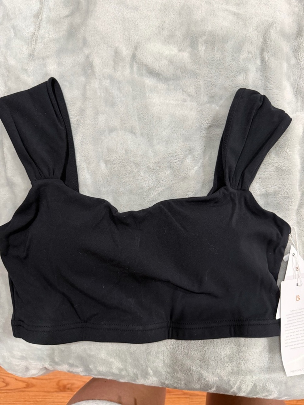 BuffBunny Black Sports Bra with Wide Straps